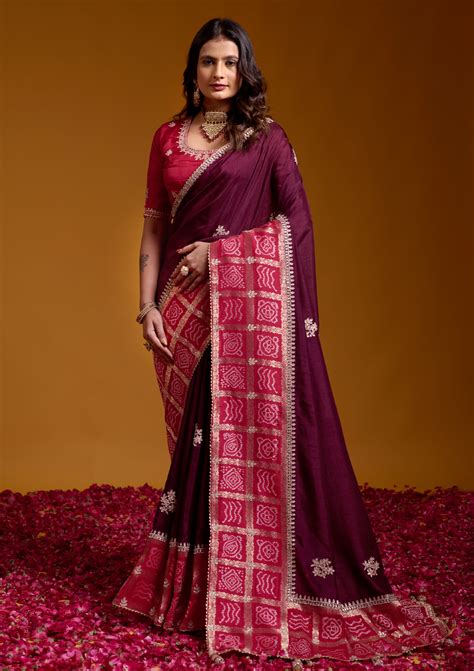 Shop Exclusive Maroon Party Wear Saree Online | Sootkari