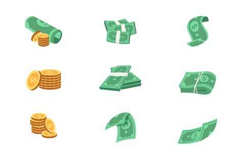 Banknote and Coins Illustration Set — Teletype