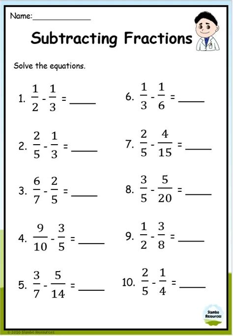 Image result for 5th Grade Math Subtraction Worksheets