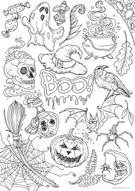 Halloween - Printable Adult Coloring Page From Favoreads (coloring Book ...