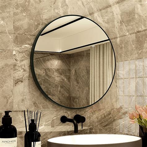 Buy Cheval Glasses Round Wall Mirror - 24x24Inches in Black Mirror ...