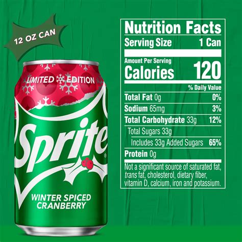 Sprite Winter Spiced Cranberry Fridge Pack Cans, 12 fl oz, 12 Pack 12 ...