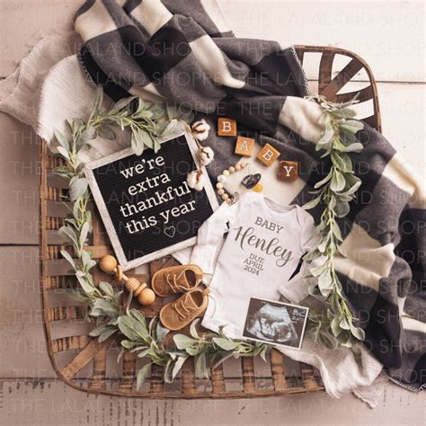 Thanksgiving Pregnancy Announcement Digital Fall Baby Announcement ...