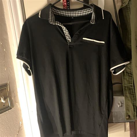 Men's Black and White Polo-shirts | Depop