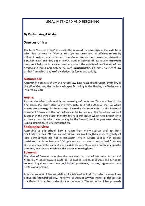 BA Alisha's legal module-2 note - LEGAL METHORD AND RESOINING By Broken ...