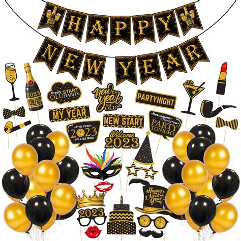 Zyozique Happy New Year Party Decorations Supplies, 54 pcs New Year ...