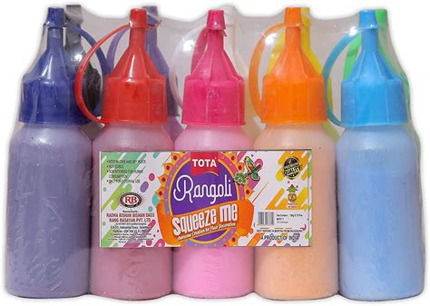 Buy TOTA Rangoli Colour Powder Bottles Kolam Rangoli Powder for Floor ...