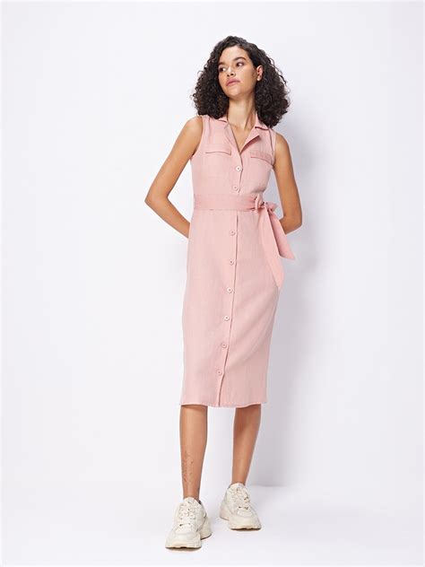 Dusty Pink Shirt Dress