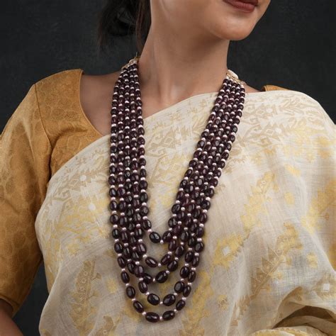 Ruby Pearl Multi Layered Necklace for Women | Totapari Jewellery