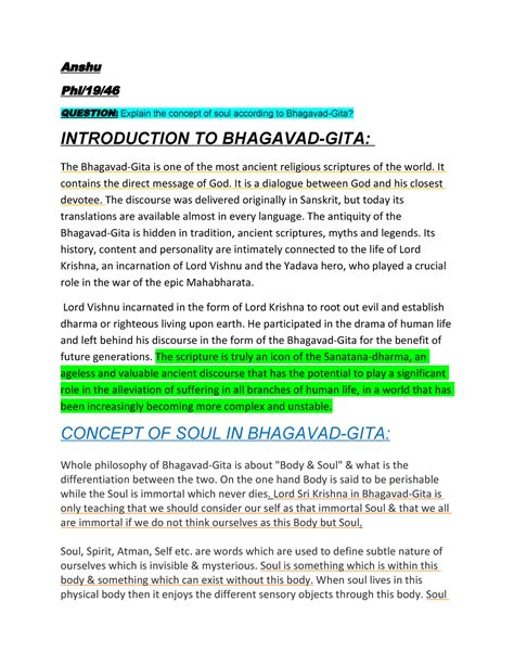 explain concept of soul according to bhagavad-gita - Anshu Phi/19 ...