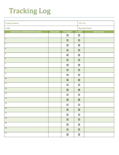 Image result for Sample Tracking Log