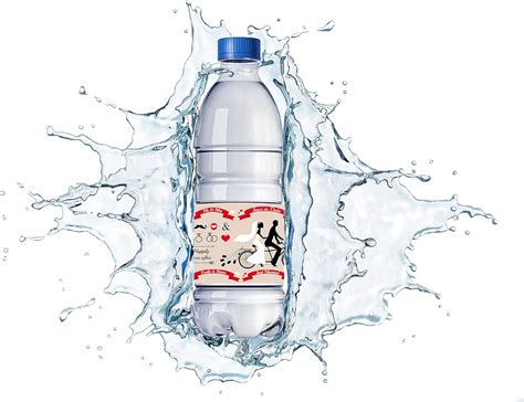 Buy Just Married Water Bottle Labels Happily Ever After 2 x 8 Inch 50 ...