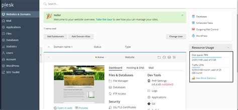 How to View the Plesk Website Statistics and Disk space Utilization ...