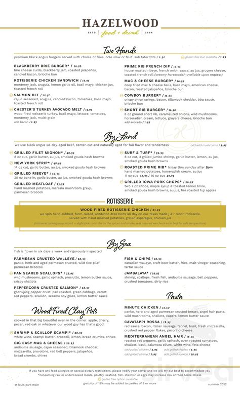 Hazelwood Food & Drink - St Louis Park menu in St Louis Park, Minnesota ...