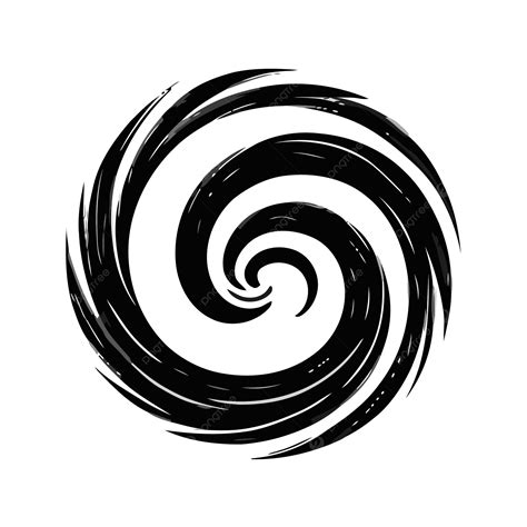 Black Swirl On A White Background Vector, A Simplistic Black Icon Of ...