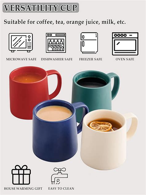 Buy T-WARE Ceramic Mugs, Microwave Safe Mugs, Ceramic Coffee Cups, 16 ...