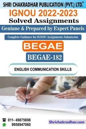 IGNOU BEGAE 182 Solved Assignment 2022-23 English Communication Skills ...
