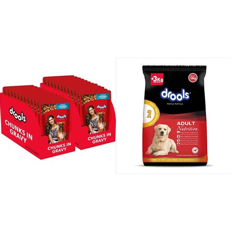 Buy Drools Adult Wet Dog Food, Real Chicken and Chicken Liver Chunks in ...