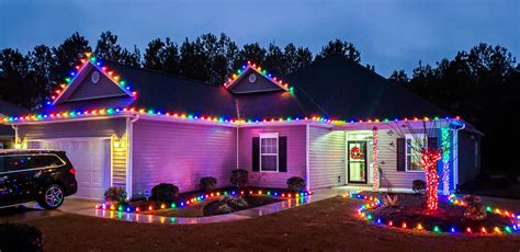 Colored Christmas Lights House