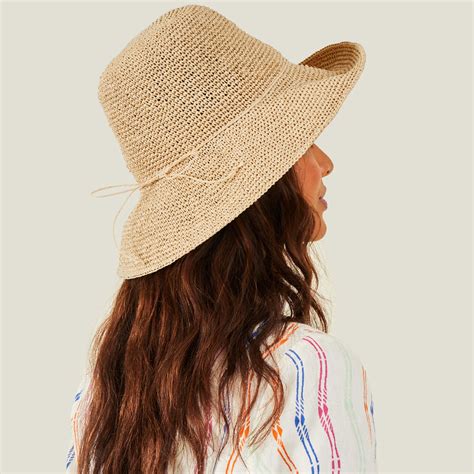 Accessorize London Women's Straw Bucket Hat - Accessorize India