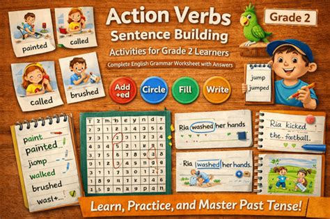 Action Verbs Sentence Building Activities for Grade 2 Learners
