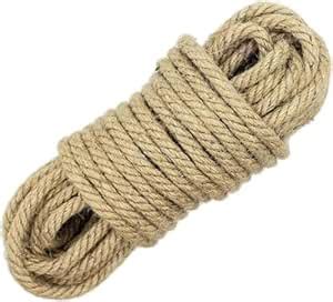 VMPS Jute Rope Thick 10mm Thick Twisted Manila Rope, Natural Heavy Duty ...