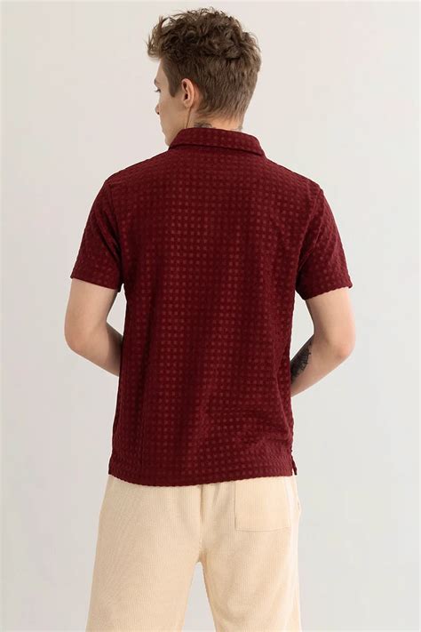 Buy Online Snitch Eloquent Maroon Polo T-Shirt – SNITCH