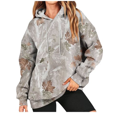 LHVUOA Camo Sweatshirt Womens Plus Size Sweaters for Women Camo ...