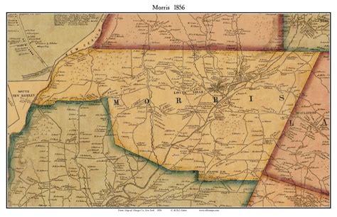 Buy Morris 1856 Old Town Map With Homeowner Names New York - Reprint ...
