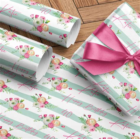 Pink Floral Birthday Gift Wrapping PaperPink & Posh