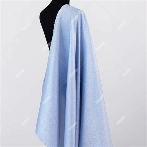 Metallic Shiny Light Steel Blue Thick Lurex Fabric - OneYard