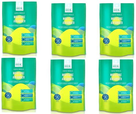 Absorbia Moisture Absorber | Stand up Closet Pouch - Pack of 6 (600ml ...