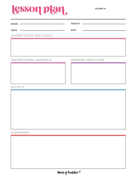 Free Lesson Plan Format 的图像结果