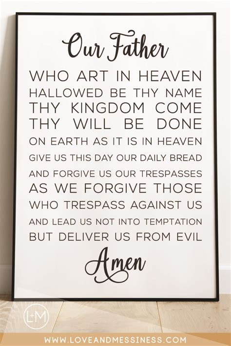Our Father Prayer - Lord's Prayer | Our father who art in heaven, Our ...