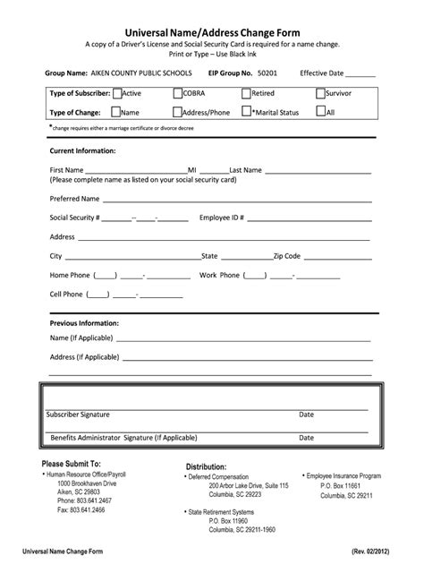 Fillable Online acps schoolfusion Universal Name/Address Change Form ...