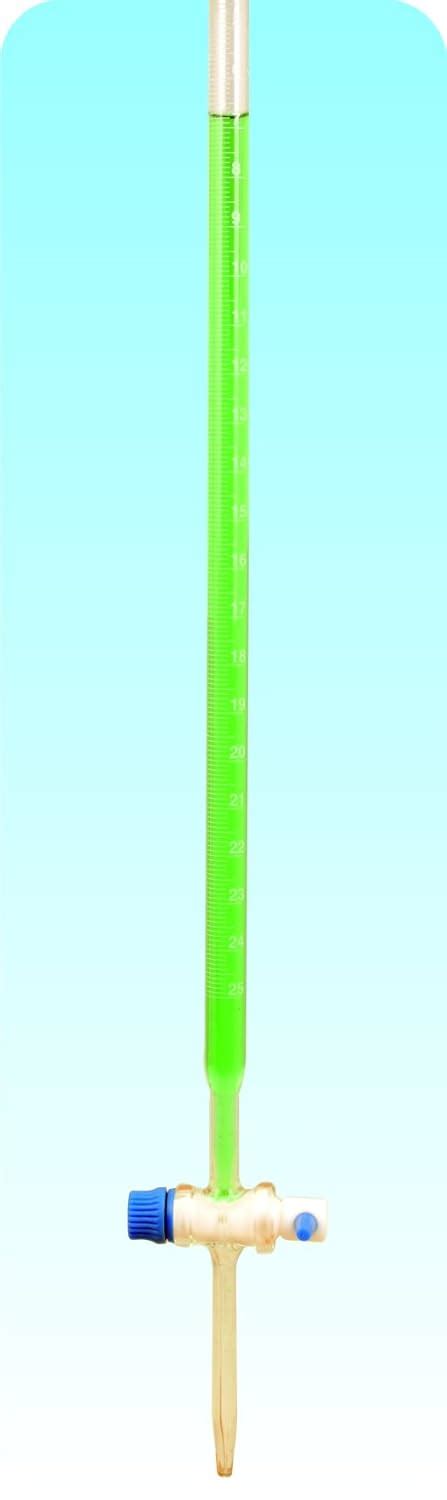 Eisco Labs Borosilicate Burette, Straight Bore, PTFE Stopcock - 25mL ...