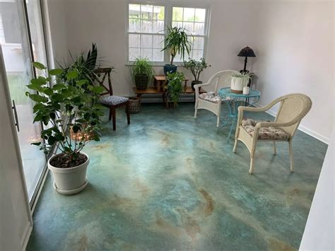 Azure Blue Concrete Stain: Inspiring Photo Gallery | Stained concrete ...