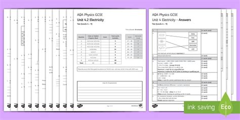 AQA Style Physics Separate Science Specimen Paper: Unit 2 Electricity