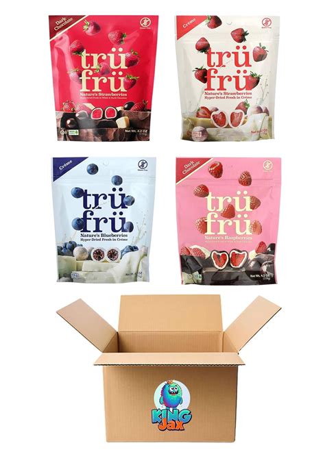 Tru Fru Freeze Dried Chocolate Covered Fruit - 4 Flavor Variety Pack (4 ...