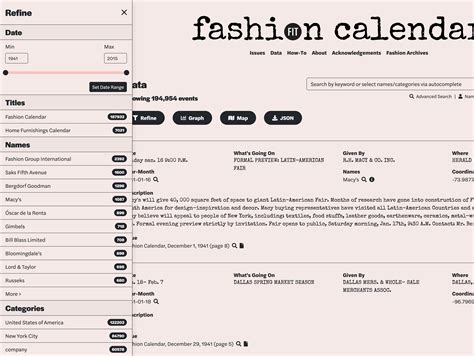How to Use the Fashion Calendar Research Database · Fashion Calendar