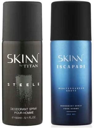 SKINN by TITAN Steele & Meditarrian Groove Deodorant Spray - For Men ...