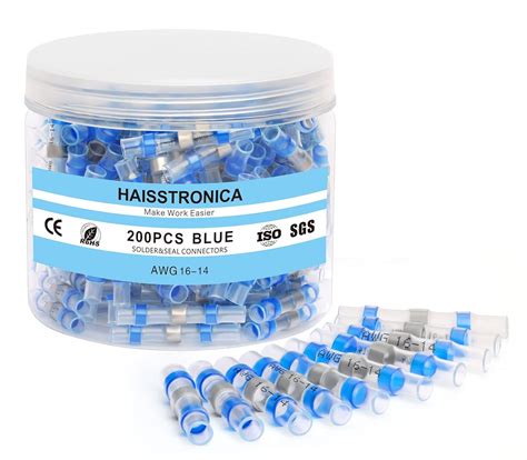 (AWG 16-14 Blue, 200) - haisstronica 200PCS Solder Seal Wire Connectors ...