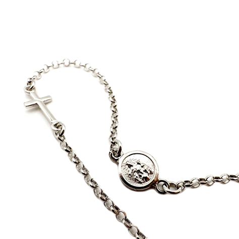 Escapulario pulsera, realizada en plata 925, ajustable