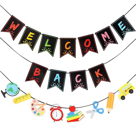 3 Pack Welcome Back Banner Classroom Banner Decorations Welcome ...