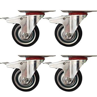 3" Swivel Caster Wheels with Brake, 800LBS Heavy Duty Casters Set of 4 ...
