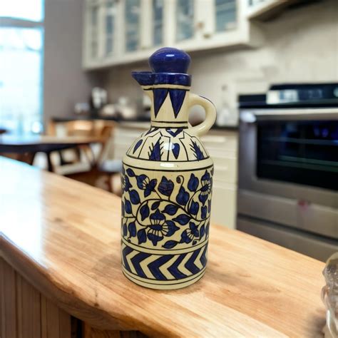 MADARKS Handmade Oil Dispenser Ceramic Bottle for Kitchen | Microwave ...
