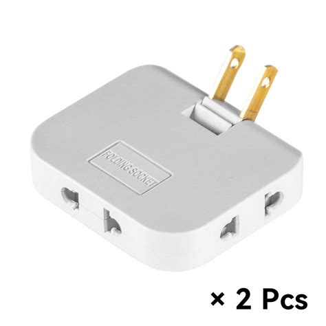 GJX 2Pcs Flat Outlet Extender Space-Saving Flat Plug Adapter Universal ...