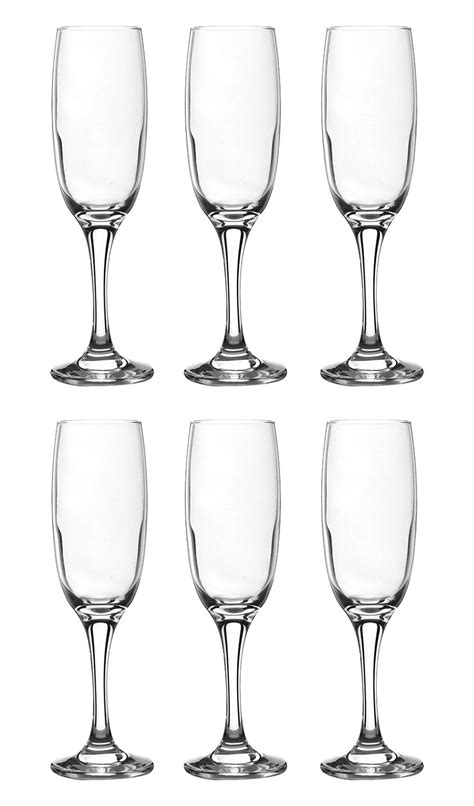 Buy Pasabahce Glass Champagne Flute, 200 ml, Set of 6, Clear Online at ...