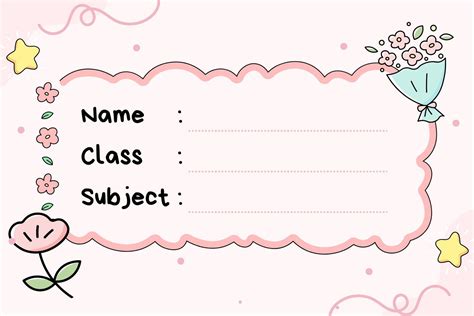 Pink Colorful Pastel Cute Playful School Book Name Label - Templates by Canva | Name card design ...