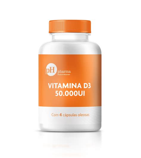 Vitamina D3 50000ui - 4 Cápsulas Oleosas - PHPharma